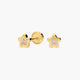 Pendientes estrella de oro 18K circonitas para bebé 4 mm