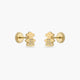 Pendientes niña de oro 18K circonitas 6 mm