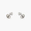 Pendientes corazón de oro blanco 18K circonita para bebé 3 mm