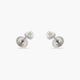 Pendientes corazón de oro blanco 18K circonita para bebé 3 mm