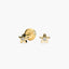 Pendientes estrella de oro 18K circonita para bebé 4 mm