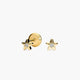 Pendientes estrella de oro 18K circonita para bebé 4 mm