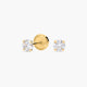 Pendientes redondos de oro 18K circonita para bebé 4 mm