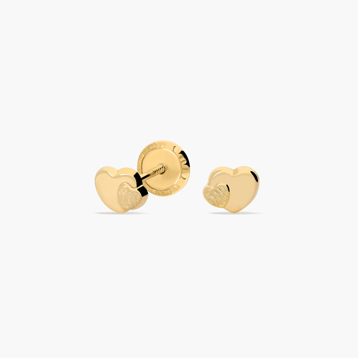 Pendientes corazón de oro 18K para bebé 4 mm