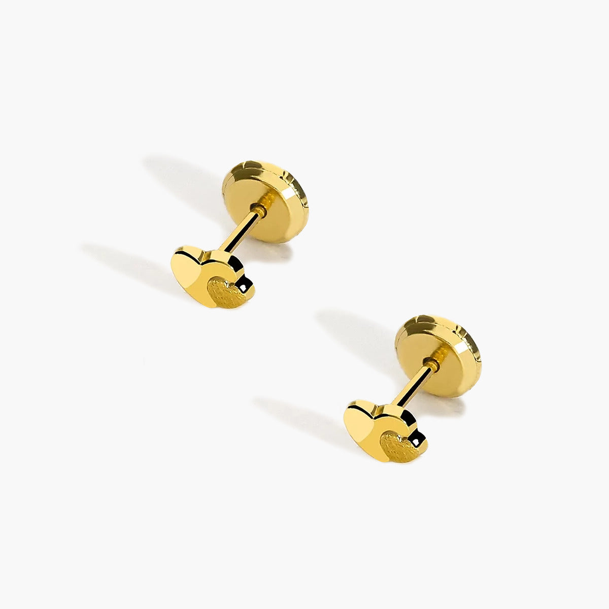 Pendientes corazón de oro 18K para bebé 4 mm