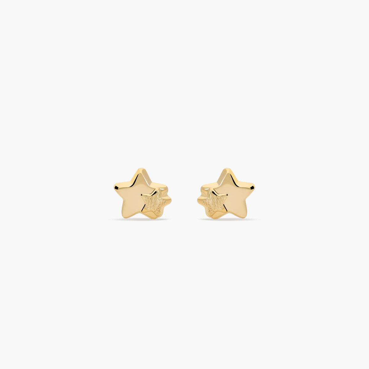 Pendientes estrella de oro 18K para bebé 4 mm