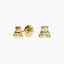 Pendientes oso de oro 18K circonita para bebé 4 mm