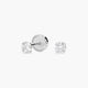 Pendientes redondos de oro blanco 18K circonita para bebé 3 mm