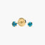 Pendientes redondos de oro 18K circonita azul para bebé 3 mm