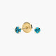 Pendientes redondos de oro 18K circonita azul para bebé 3 mm