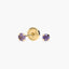Pendientes redondos de oro 18K circonita violeta para bebé 3 mm
