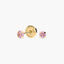 Pendientes redondos de oro 18K circonita rosa para bebé 3 mm