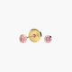 Pendientes redondos de oro 18K circonita rosa para bebé 3 mm