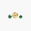 Pendientes redondos de oro 18K circonita verde para bebé 3 mm