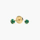 Pendientes redondos de oro 18K circonita verde para bebé 3 mm