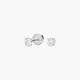 Pendientes redondos de oro blanco 18K circonita para bebé 4 mm