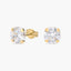 Pendientes redondos de oro 18K circonita para bebé 6 mm