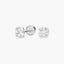 Pendientes redondos de oro blanco 18K circonita para bebé 5 mm