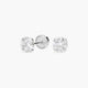 Pendientes redondos de oro blanco 18K circonita para bebé 5 mm