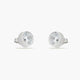 Pendientes redondos de oro blanco 18K circonita 4 mm