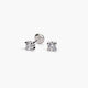 Pendientes redondos de oro blanco 18K circonita 4 mm