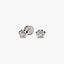 Pendientes flor de oro blanco 18K circonitas 4 mm