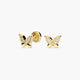 Pendientes mariposa de oro 18K circonitas para bebé 7 mm