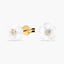 Pendientes flor de oro 18K circonita y nácar 6 mm