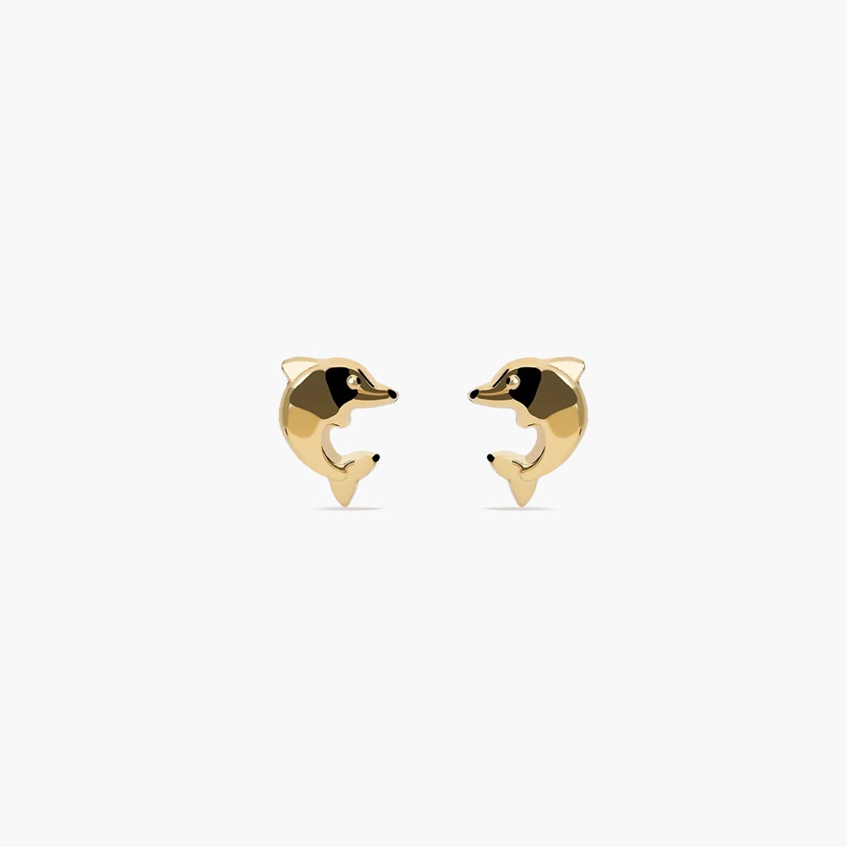 Pendientes delfín de oro 18K para bebé 5 mm