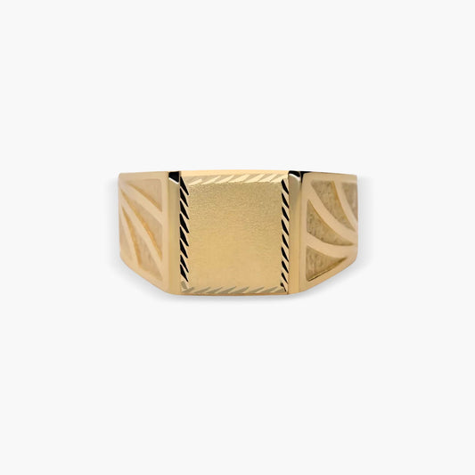 Sello hombre rectangular de oro 18K