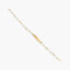 Pulsera esclava infantil de oro 18K con perlas y chapa rectangular 17 cm