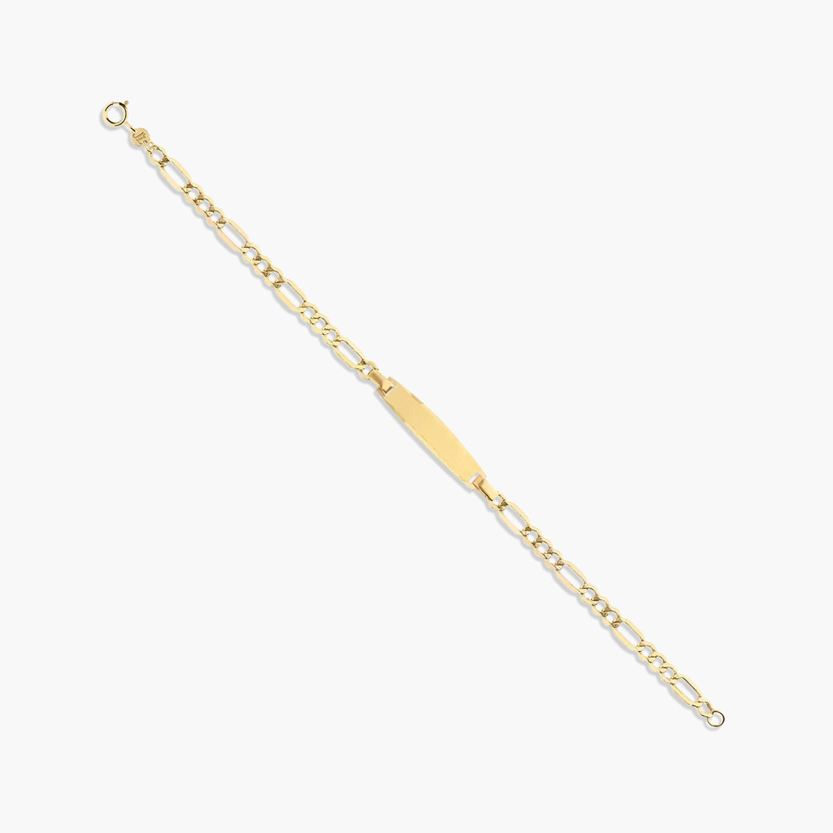 Pulsera esclava de oro 18K con chapa oval 17 cm