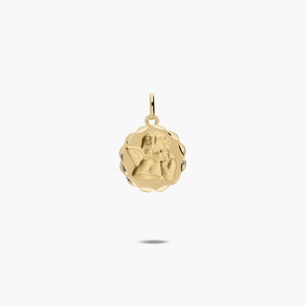 Medalla ángel de oro 18K 14 mm