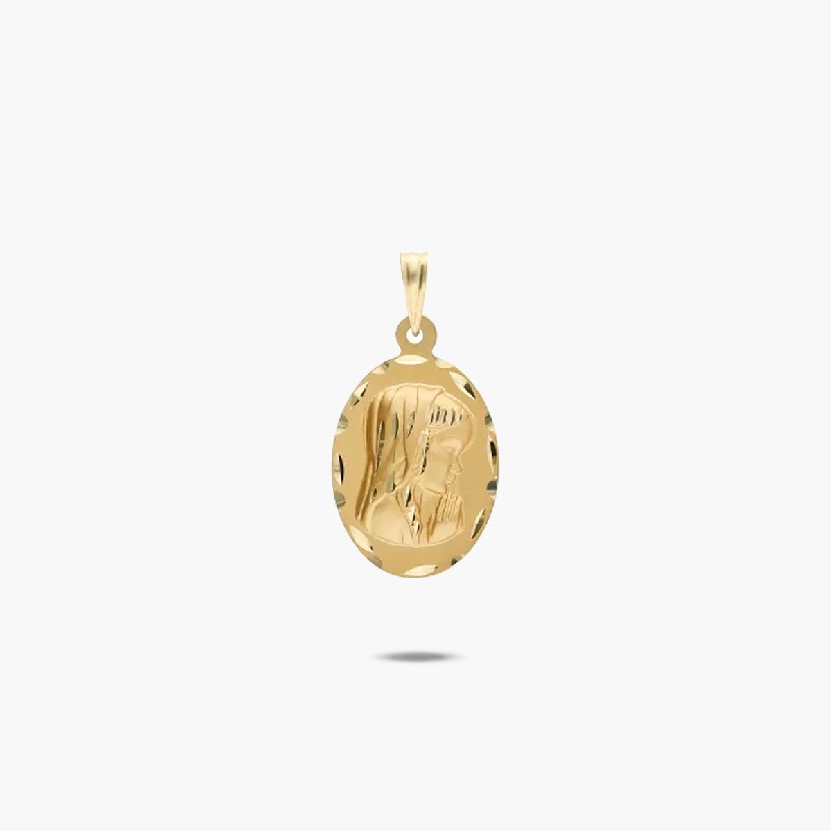 Medalla Virgen niña con velo de oro 18K 20 mm