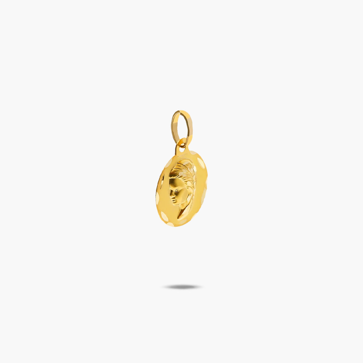 Medalla Virgen niña con velo de oro 18K 14 mm