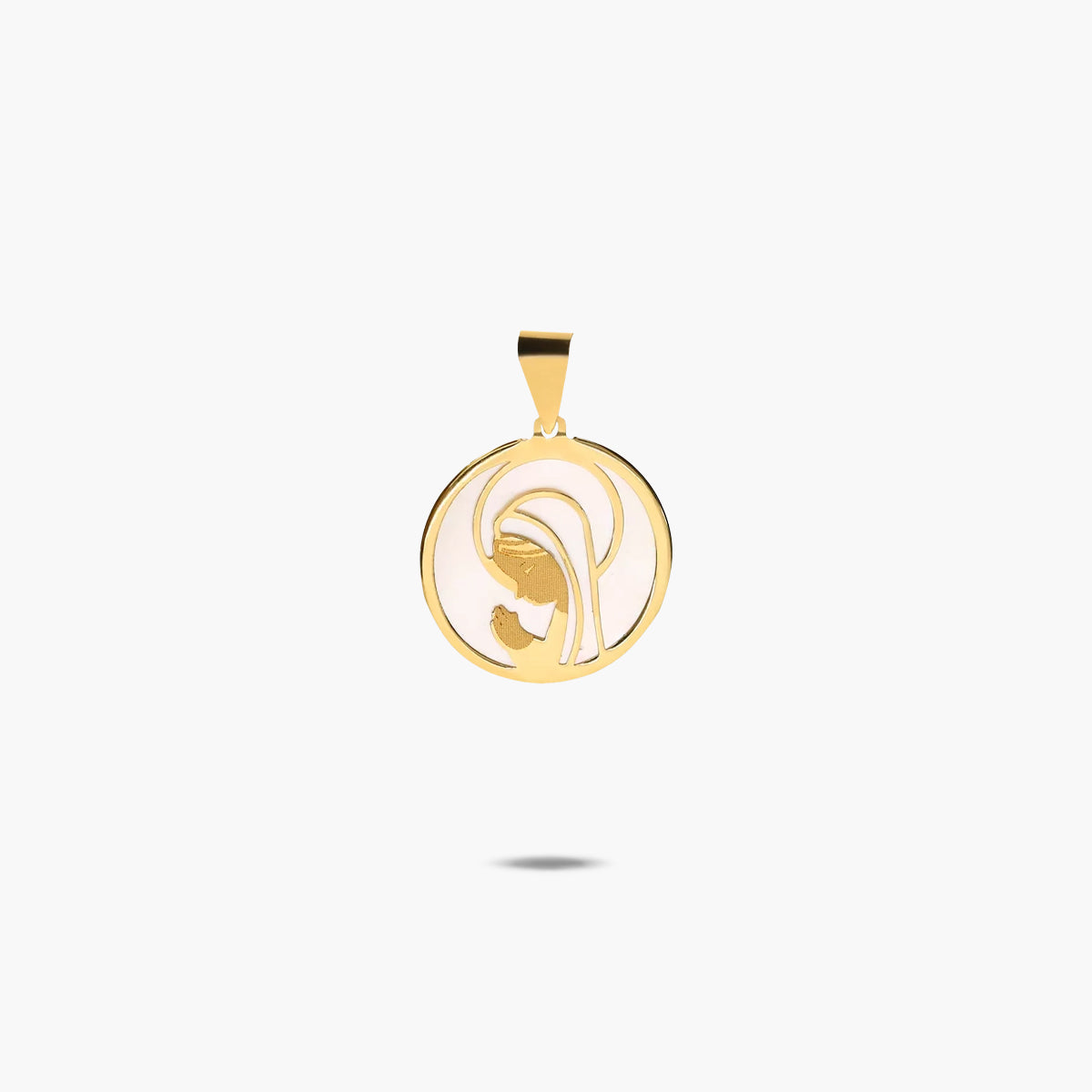 Medalla Virgen niña de oro 18K 16 mm