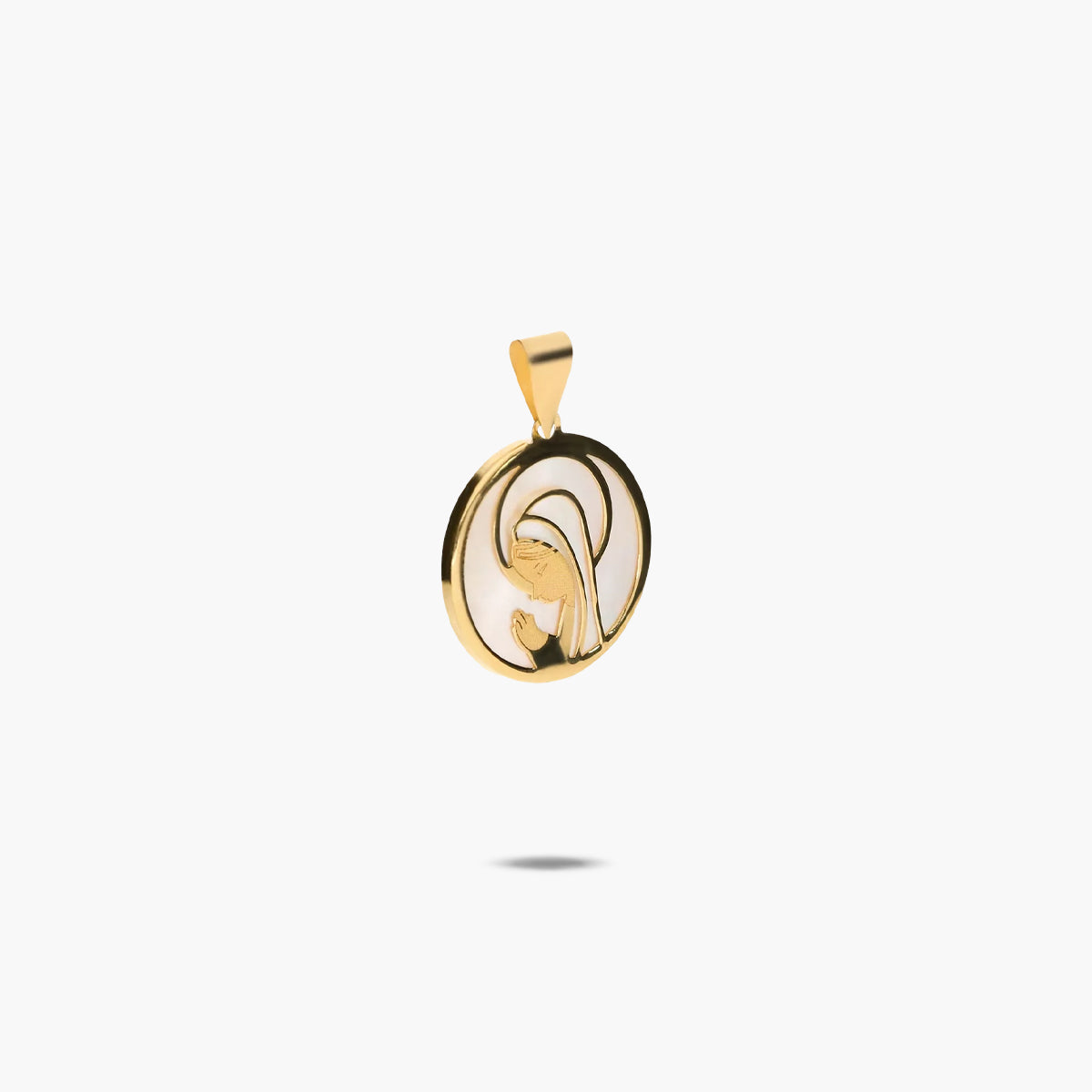 Medalla Virgen niña de oro 18K 16 mm