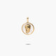 Medalla Virgen niña con velo de oro 18K nácar 16 mm