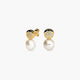 Pendientes de oro 18K con perlas y circonitas 13 mm