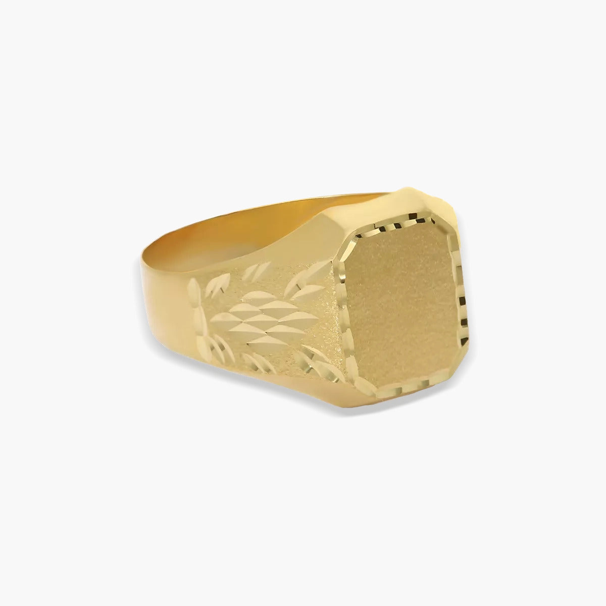 Sello rectangular dibujo espiga de oro 18K