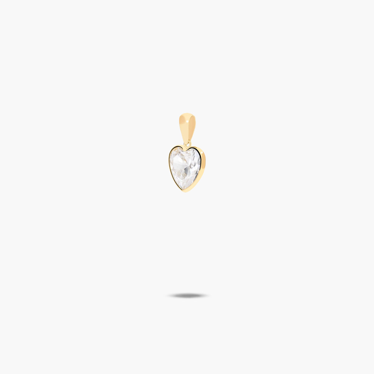 Colgante corazón de oro 18K circonita 8 mm