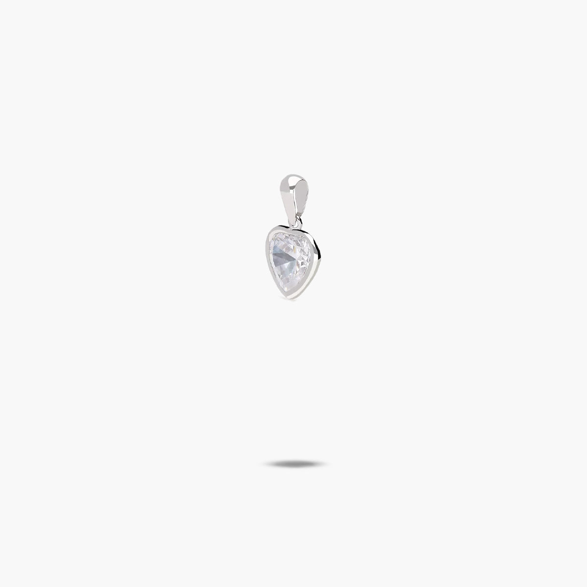 Colgante corazón de oro blanco 18K 6 mm EMOTION