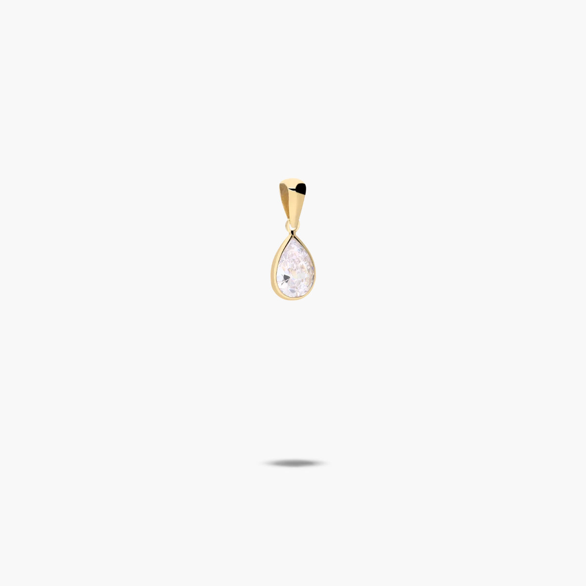 Colgante lágrima de oro 18K circonita 8 mm