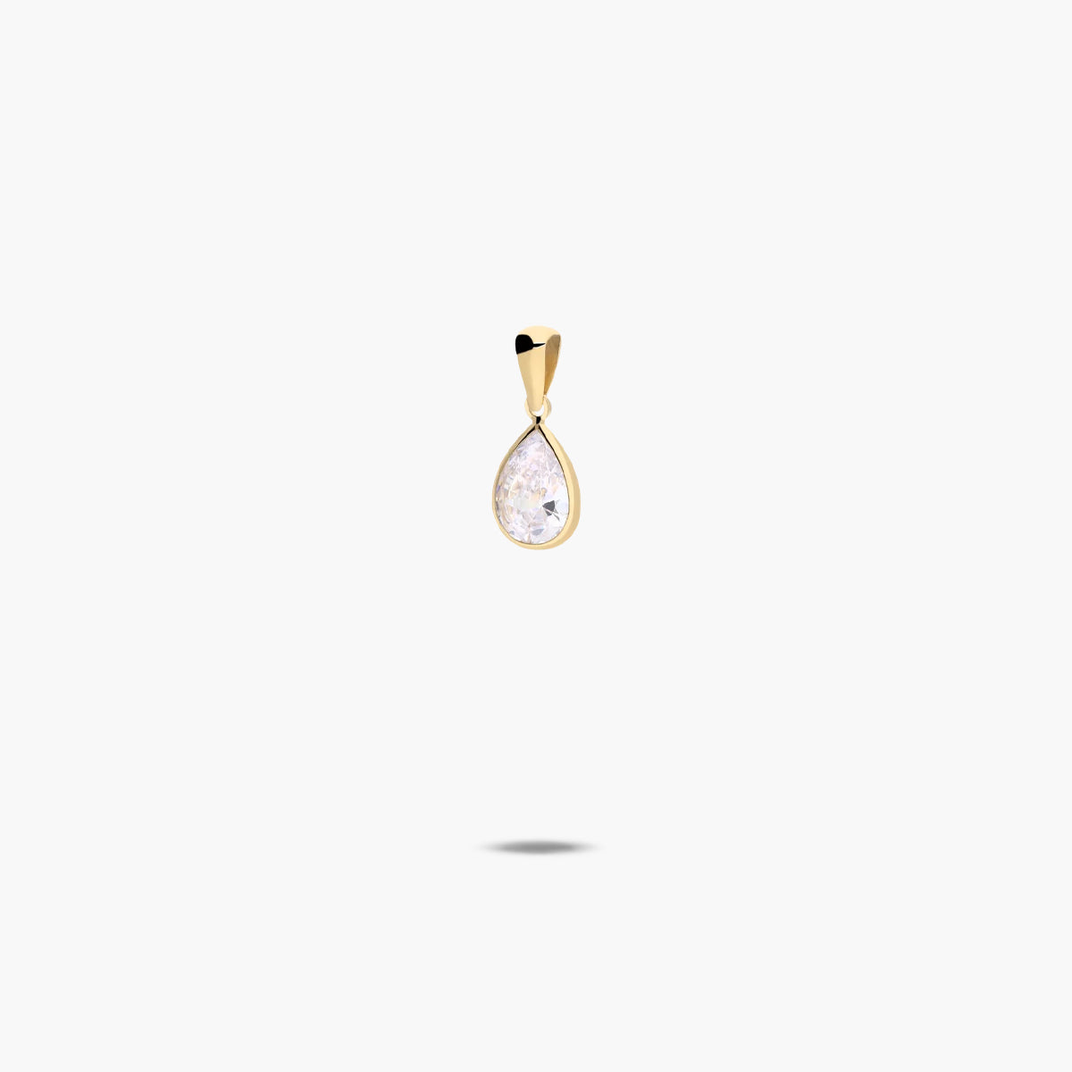 Colgante lágrima de oro 18K circonita 10 mm
