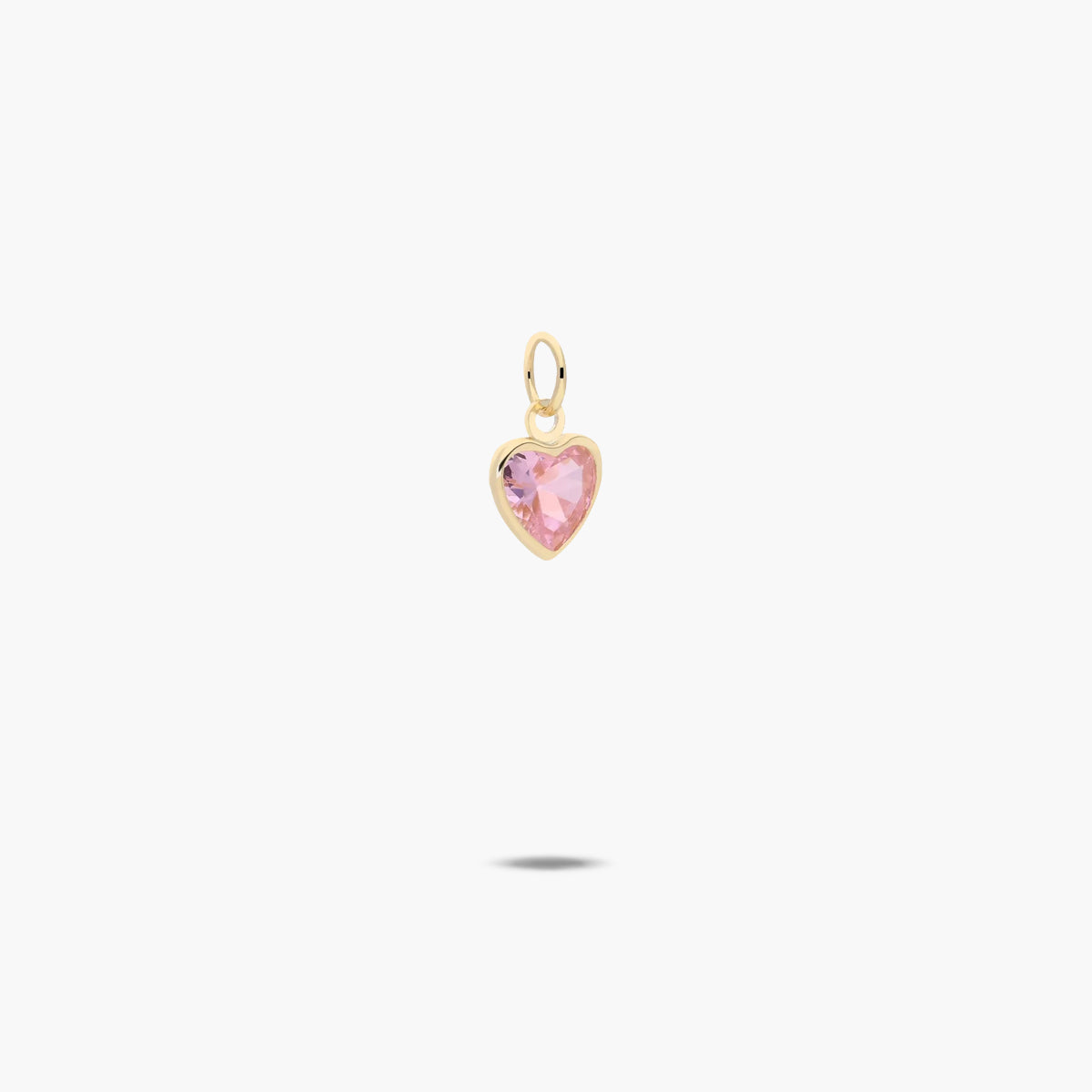 Colgante corazón de oro 18K circonita rosa 7mm