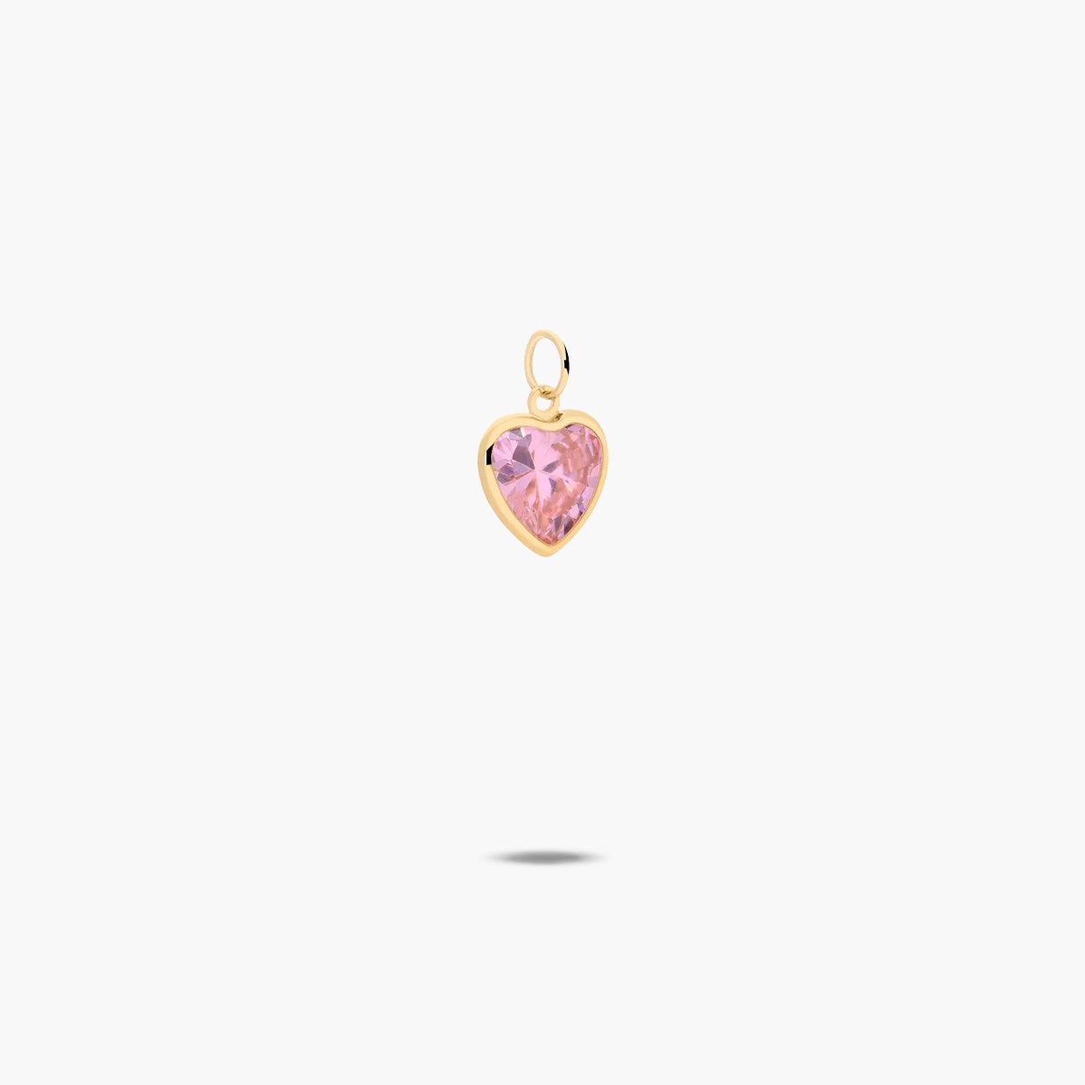 Colgante corazón de oro 18K circonita rosa 8mm