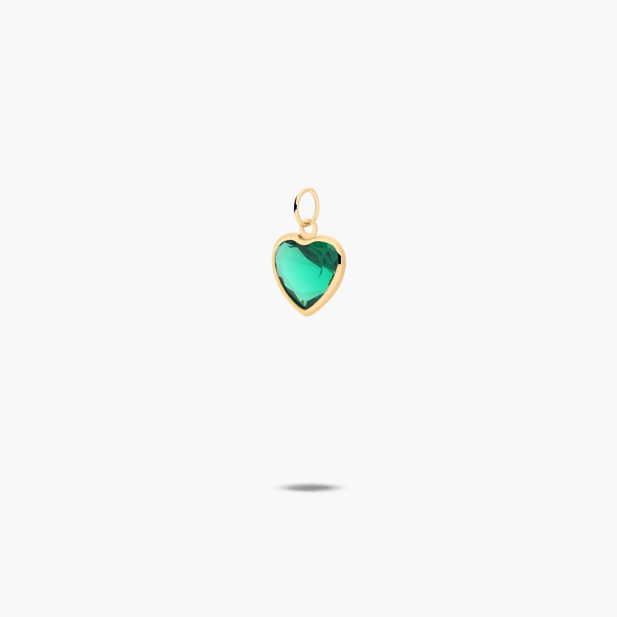Colgante corazón de oro 18K circonita verde 8mm