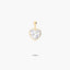 Colgante corazón de oro 18K circonita 13 mm
