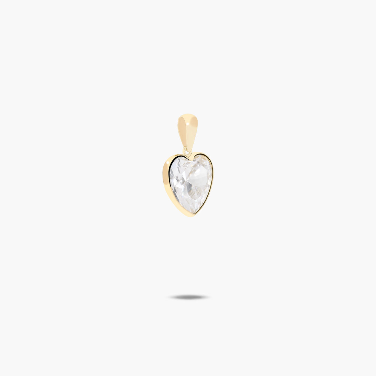 Colgante corazón de oro 18K circonita 13 mm