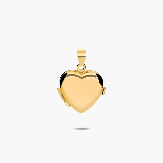 Colgante guardapelo corazon liso de oro 18K 20 mm